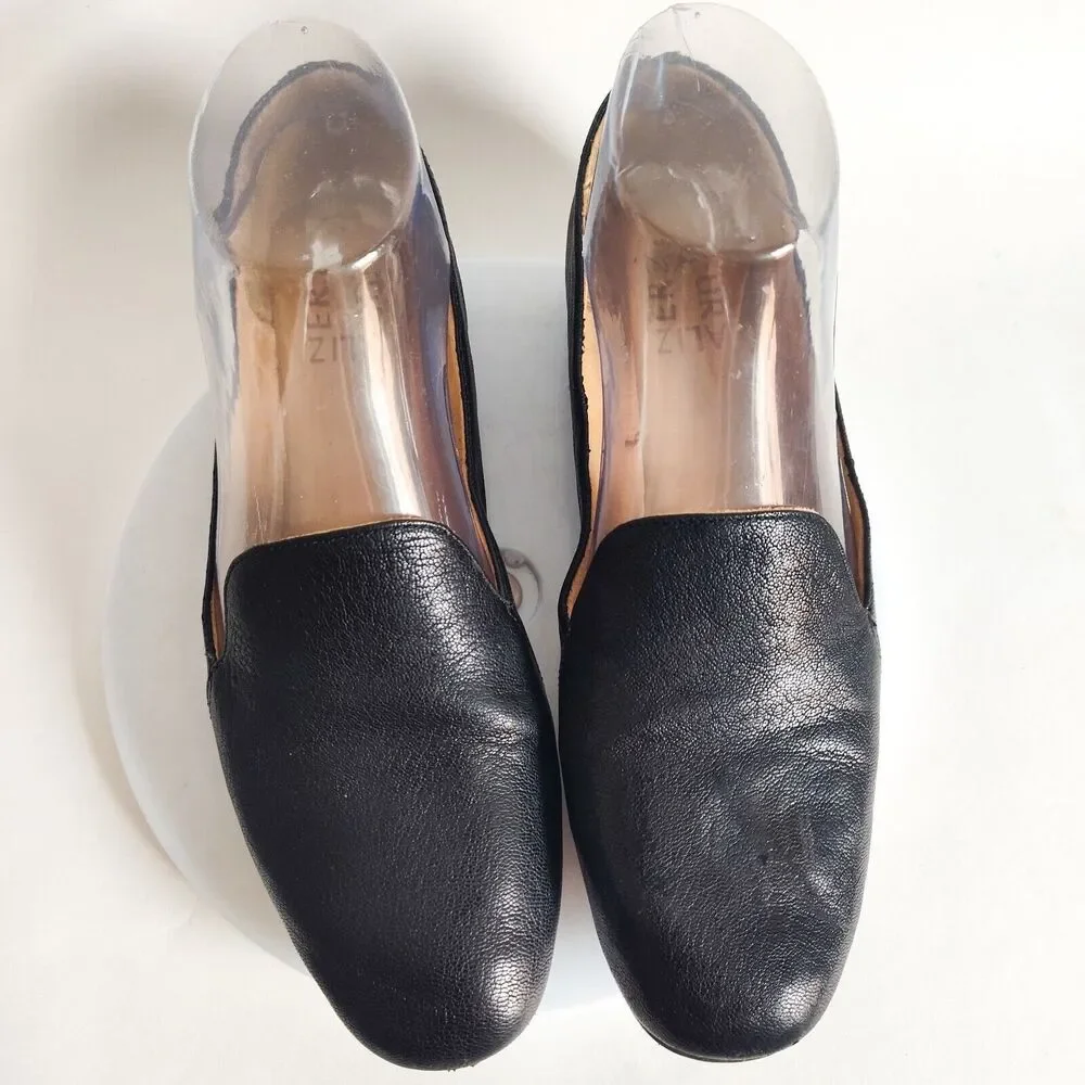 Naturalizer Emiline Black Leather‎ Comfort N5 Loafers Size 7 Suede Slipper Flats